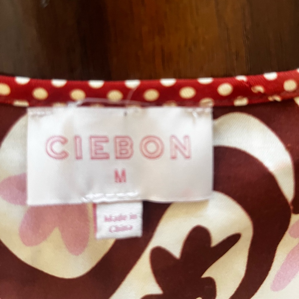 New CIEBON Sleeveless Cream Midi with Red Floral Print 100% viscose size M - Picture 12 of 16